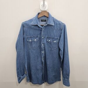 Spier and Mackay Mens Western Denim Shirt - Size 15.5